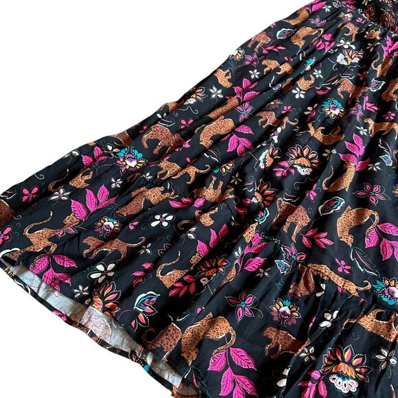 Torrid Midi Challis One-Shoulder Dress Leopard Floral Print Stretch Size 5X - Picture 8 of 11